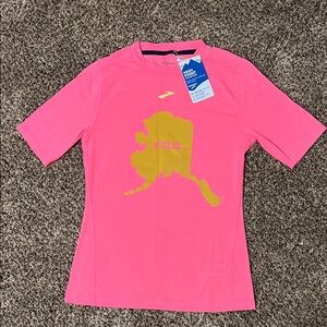 Brooks Vibrant Pink and Gold Tee
